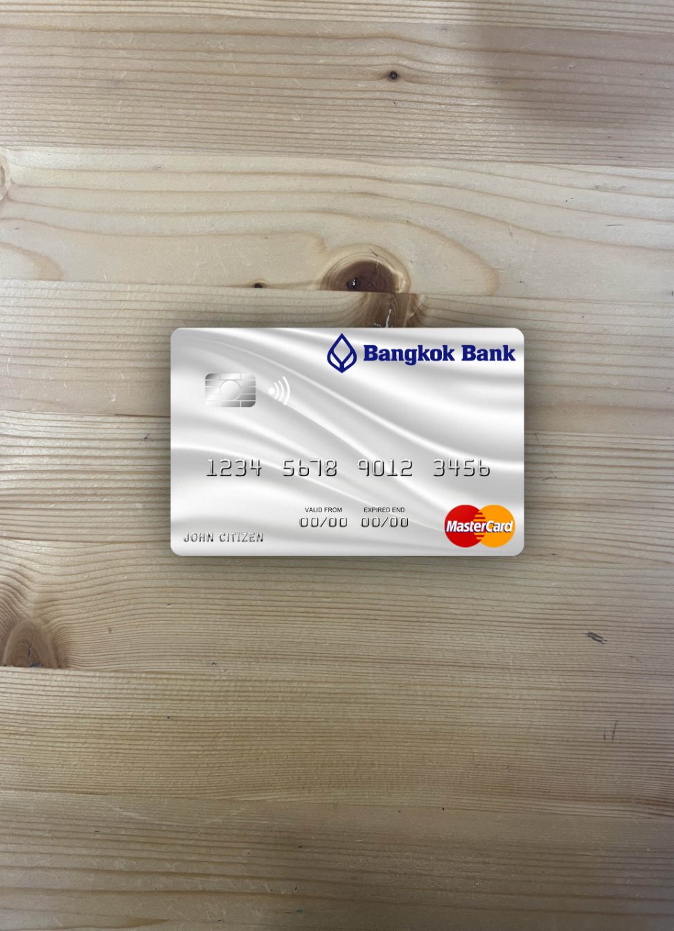 Download Thailand Bangkok Bank mastercard gray photolook front Photoshop template
